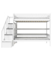Lifetime bunk bed with stepladder Breeze 90 x 200 cm, slatted base deluxe white
