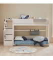 Lifetime low bunk bed with stepladder Breeze 90 x 200 cm, slatted base deluxe whitewash
