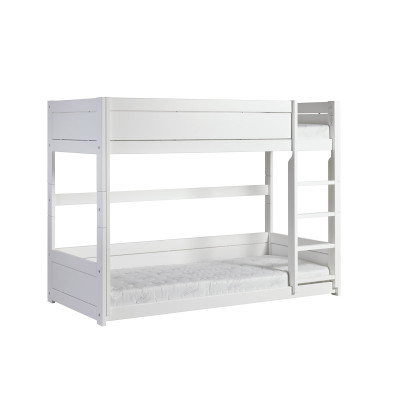 Lifetime low bunkbed with straight ladder Breeze 90 x 200 cm, slatted base standard white