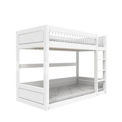 Lifetime low bunkbed with straight ladder Breeze 90 x 200 cm, slatted base standard whitewash