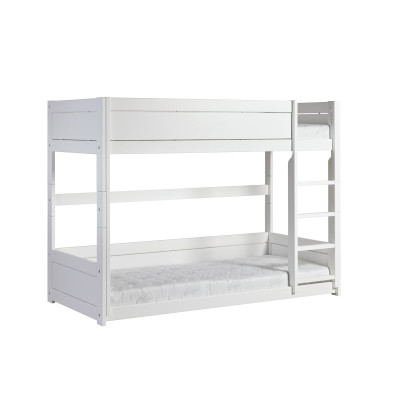 Lifetime low bunkbed with straight ladder Breeze 90 x 200 cm, slatted base deluxe white