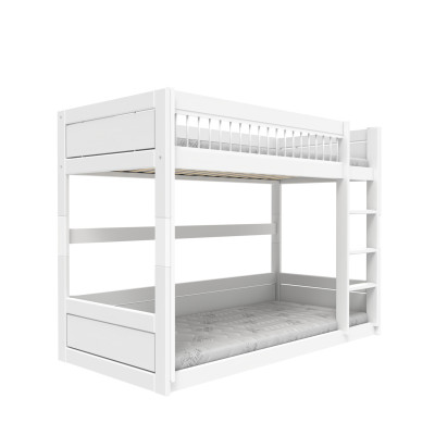 Lifetime low bunkbed with straight ladder Breeze 90 x 200 cm, slatted base deluxe white