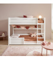Lifetime low bunkbed with straight ladder Breeze 90 x 200 cm, slatted base deluxe whitewash
