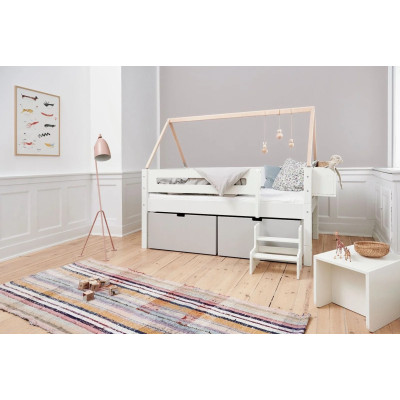 Letto per bambini Manis-h NANNA senza 3 cassetti 90 x 200 cm Bianco neve