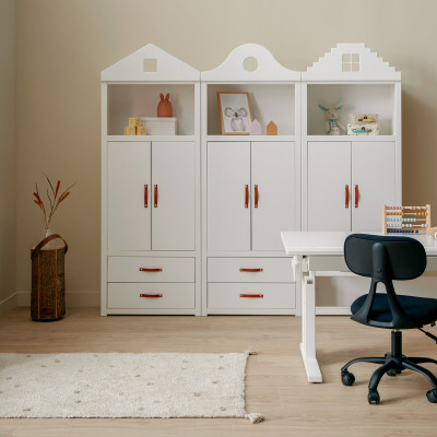 Lifetime Bookcase top, clock white