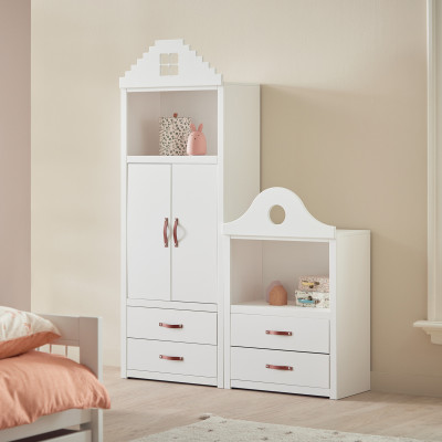 Lifetime Bookcase top, clock white