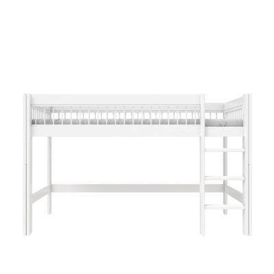 Lifetime semi high bed KOMBO with small cupboard Breeze 90 x 200 cm, slatted base standard white