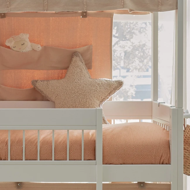 Lifetime Halbhohes Bett KOMBO mit kleinen Schrank Breeze 90 x 200 cm, Deluxe-Lattenrost weiss