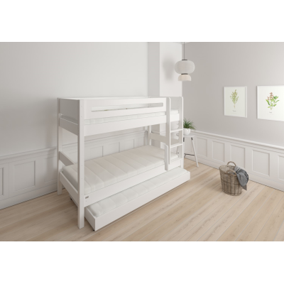 Letto a castello Manis-h 120/120 x 200 con letto per ospiti 90x200 snow white