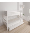 Letto a castello Manis-h 120/120 x 200 con letto per ospiti 90x200 snow white