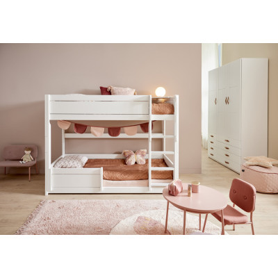 Lifetime low bunkbed with play table Breeze 90 x 200 cm, slatted base deluxe white