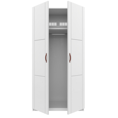 Lifetime Kleiderschrank mit 2 Türen und Kleiderstange, 100 cm weiss