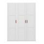 Armadio Lifetime a 3 ante con ripiani e asta appendiabiti, 150 cm, bianco