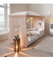 Lifetime four-poster bed 4 in 1 with sky white, 90x200 cm white Incl. roll slatted frame
