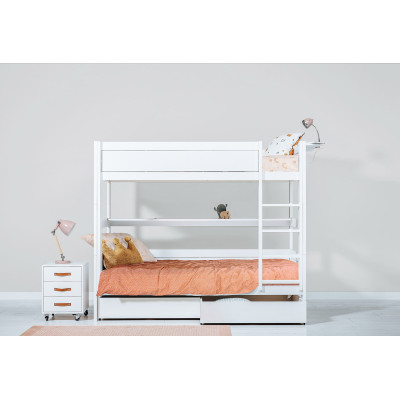 Letto a castello Lifetime con rete a doghe deluxe imbiancata