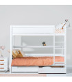 Letto a castello Lifetime con pavimento in rotolo Whitewash