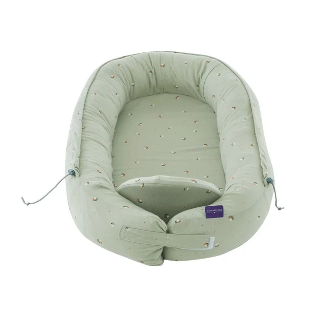 Träumeland Babynest "Home" Premium Fiore grün