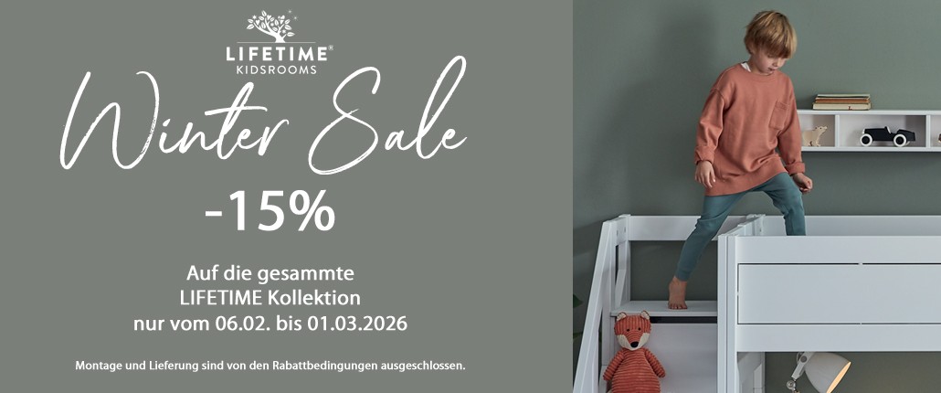 Lifetime Winter Sale Aktion - -15% Auf die gesammteLIFETIME Kollektionnur vom 06.02. bis 01.03.2026