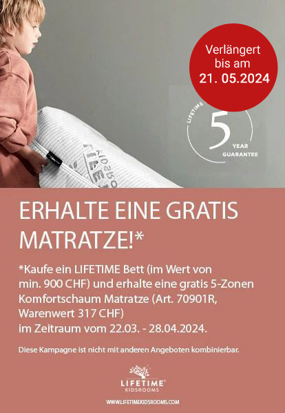 Lifetime - Gratis Matratze - Kampagne 2024 - Zeitraum: Verlängert bis am 21. Mai 2024