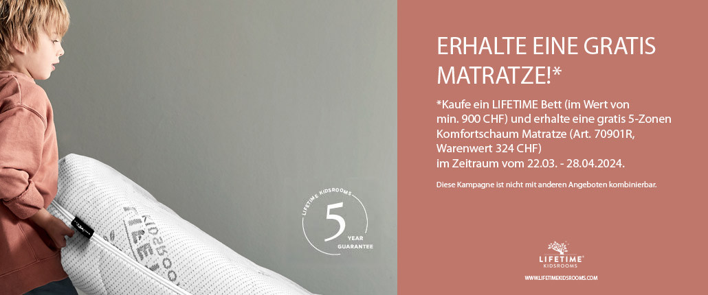 Lifetime - Gratis Matratze - Kampagne 2024 - Zeitraum: 22.03. - 28.02.2024