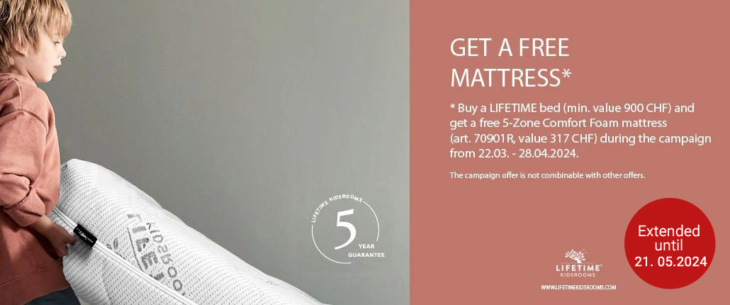 Lifetime - Free Mattress - Campaign 2024 - Period: Extended until 21 May 2024
