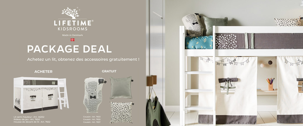 Lifetime Kidsromms-Package Deal-AKTION - Achetez un lit et recevez des accessoires gratuitement !